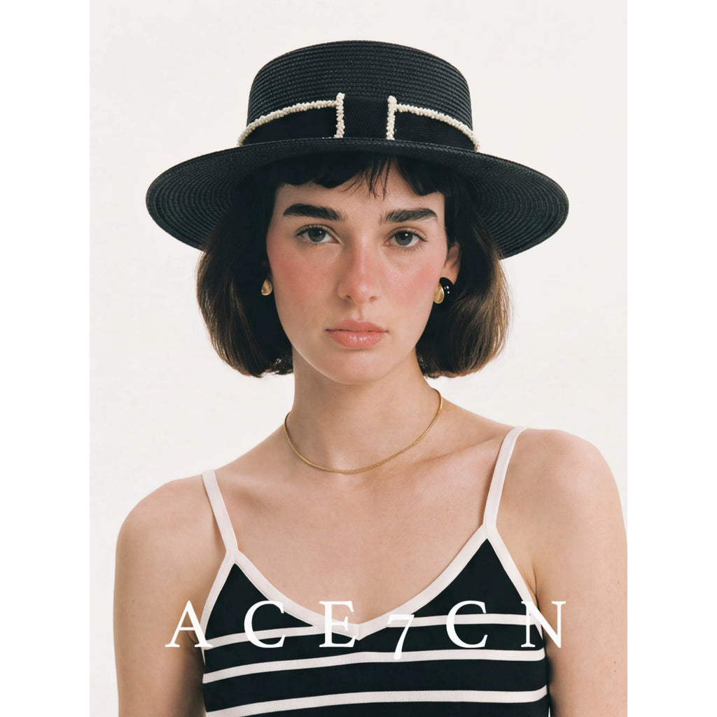 Fine Paper-Straw Wide-Brim Fedora — ACE7CN