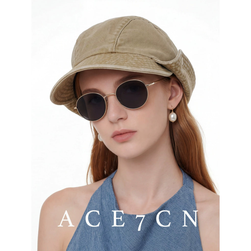 Buttoned Roll-Brim Bucket Hat — ACE7CN