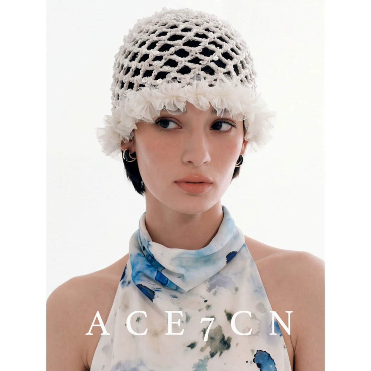 Sequin-Lace Crochet Beanie — ACE7CN
