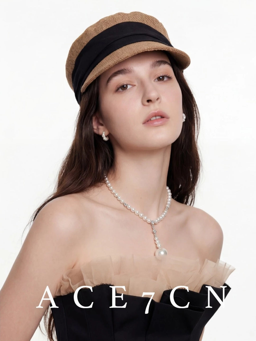Two-Tone Cotton-Linen Equestrian Cap — ACE7CN