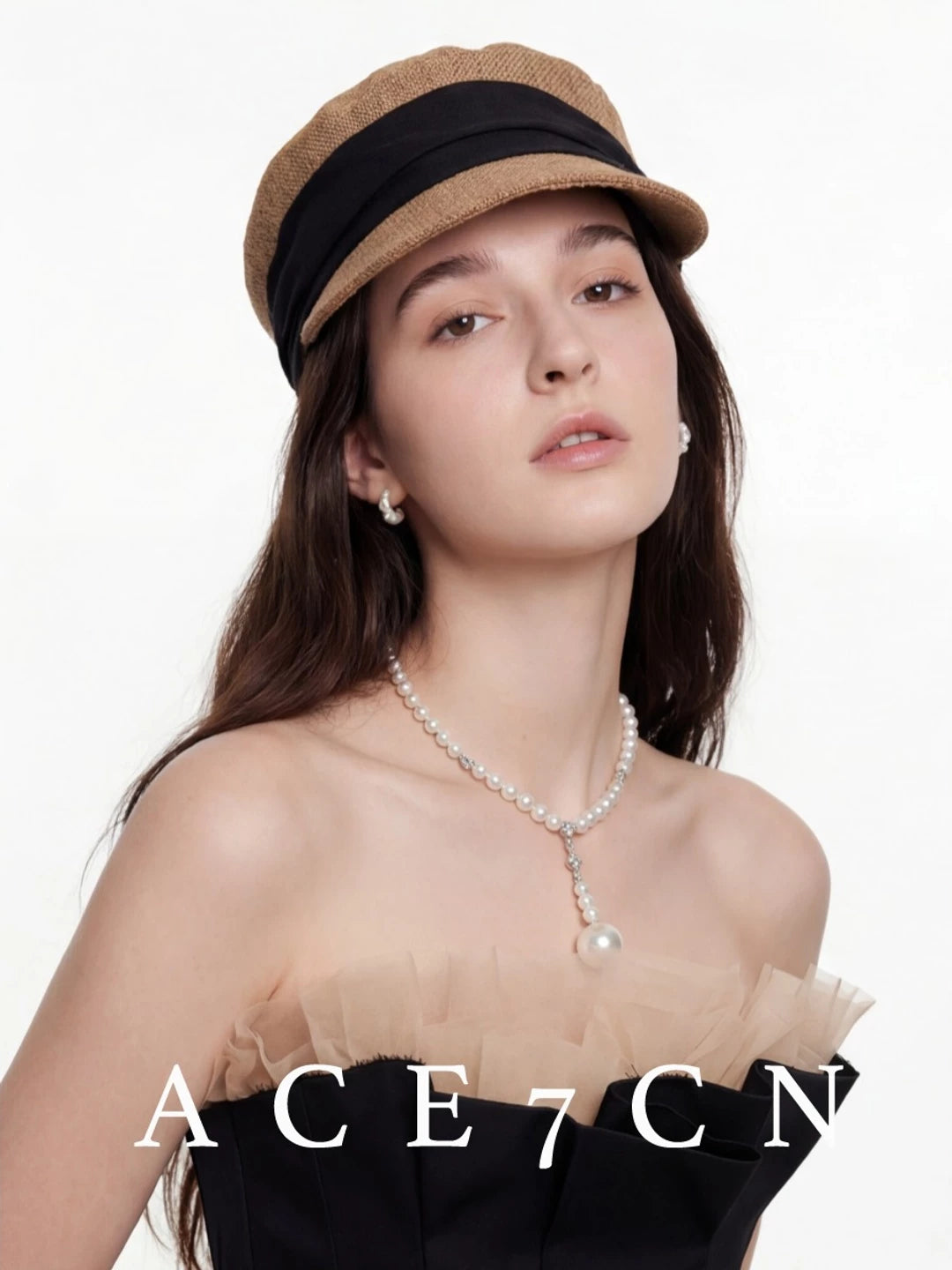 Two-Tone Cotton-Linen Equestrian Cap — ACE7CN