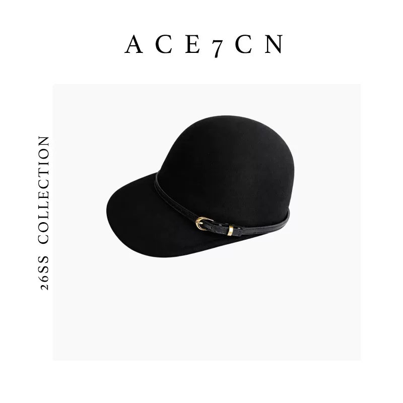 Dome-Crown Wool Felt Equestrian Cap — ACE7CN