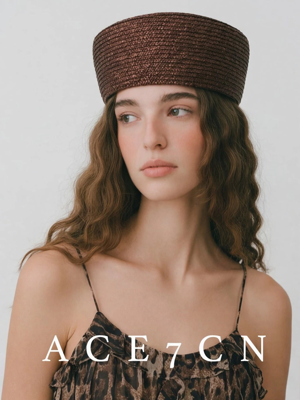 Minimal Hand-Woven Straw Pillbox Hat — ACE7CN