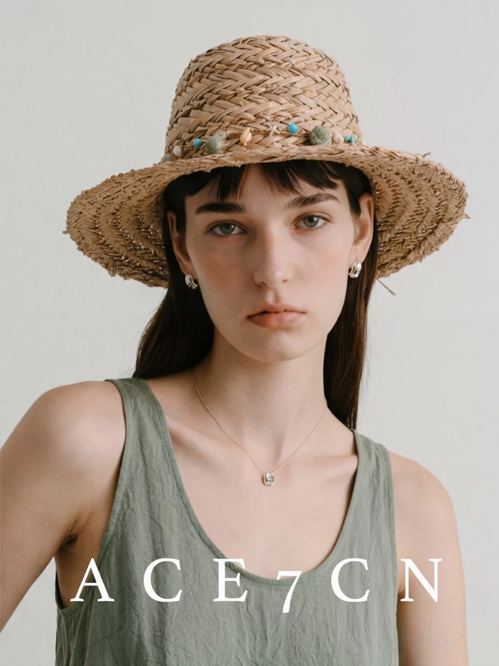 Conch-Bead Straw Fedora — ACE7CN