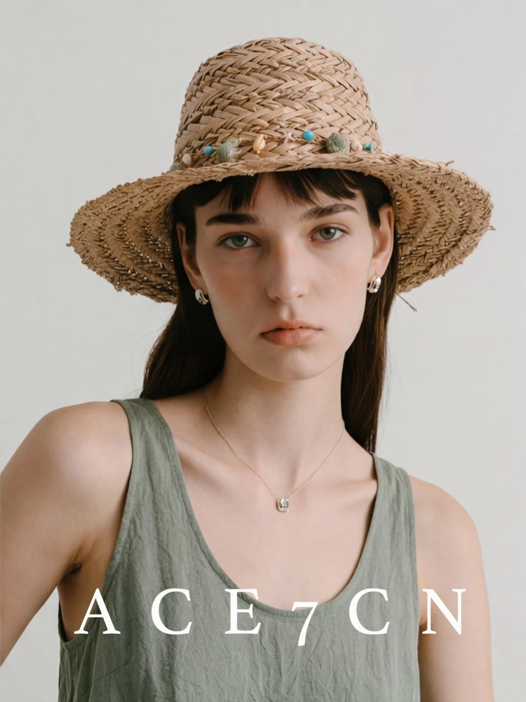 Conch-Bead Straw Fedora — ACE7CN