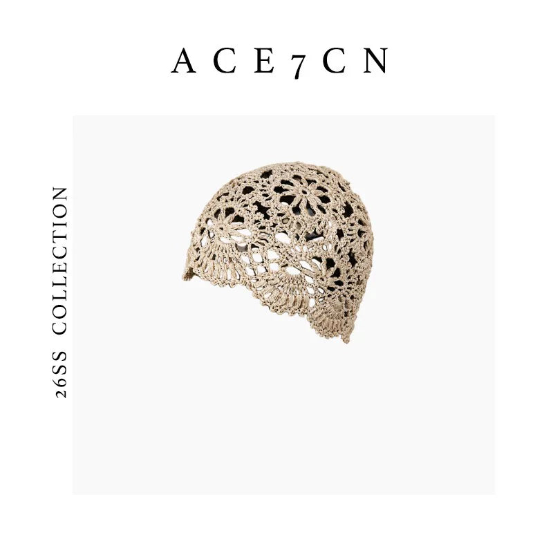 Openwork Knit Wrap Beanie — ACE7CN