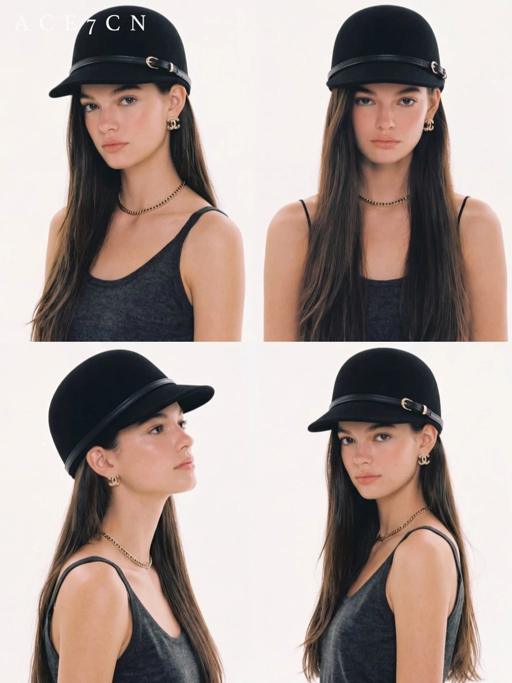 Dome-Crown Wool Felt Equestrian Cap — ACE7CN