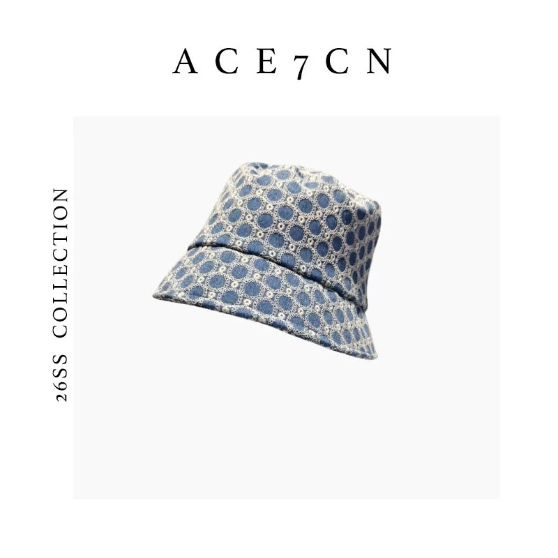 Diamond-Check Jacquard Bucket Hat — ACE7CN