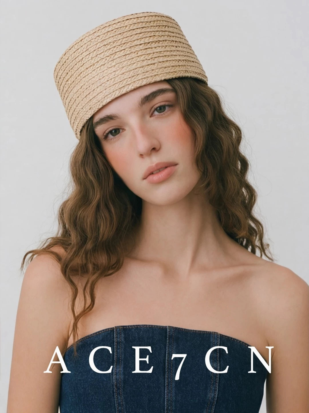 Multicolor Straw Pillbox Hat — ACE7CN