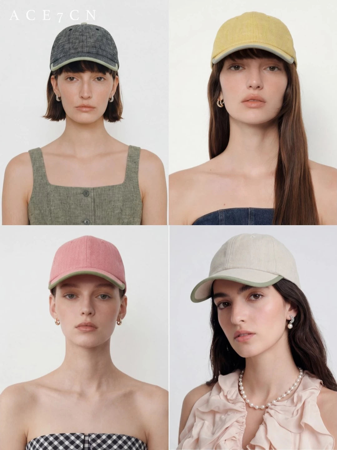 Bound-Edge Linen Baseball Cap — ACE7CN