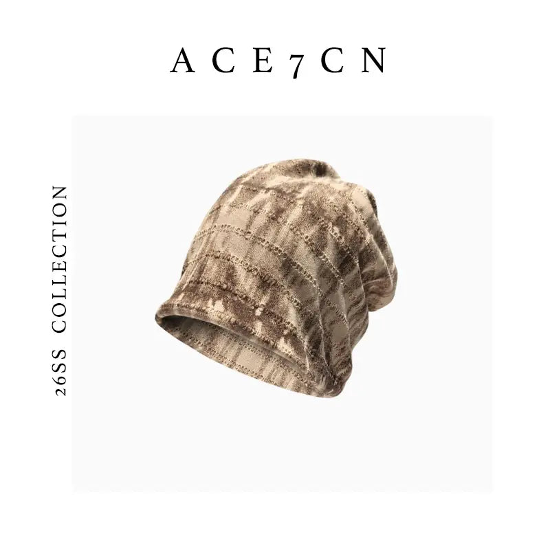 Ink-Dyed Pleated Turban Beanie — ACE7CN