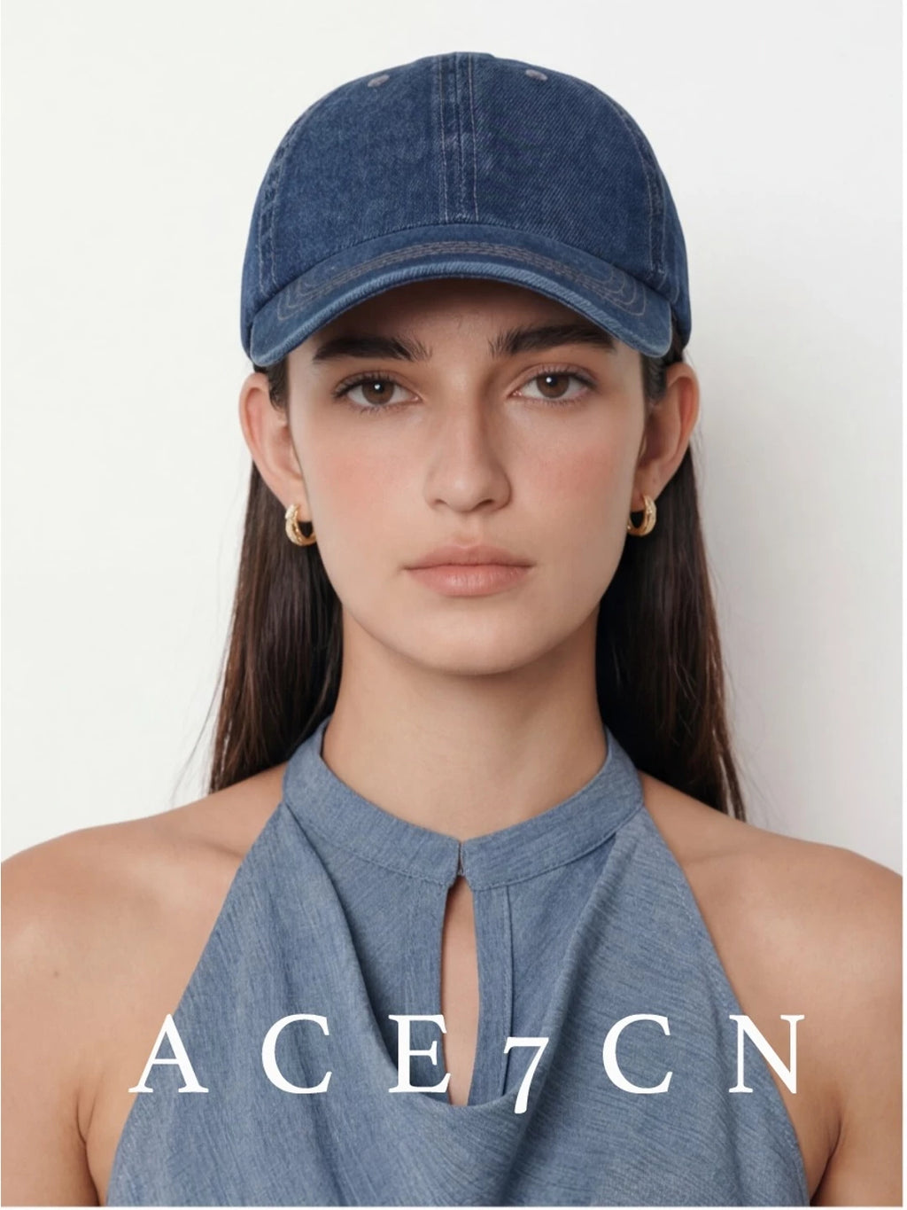Washed Denim Baseball Cap — ACE7CN