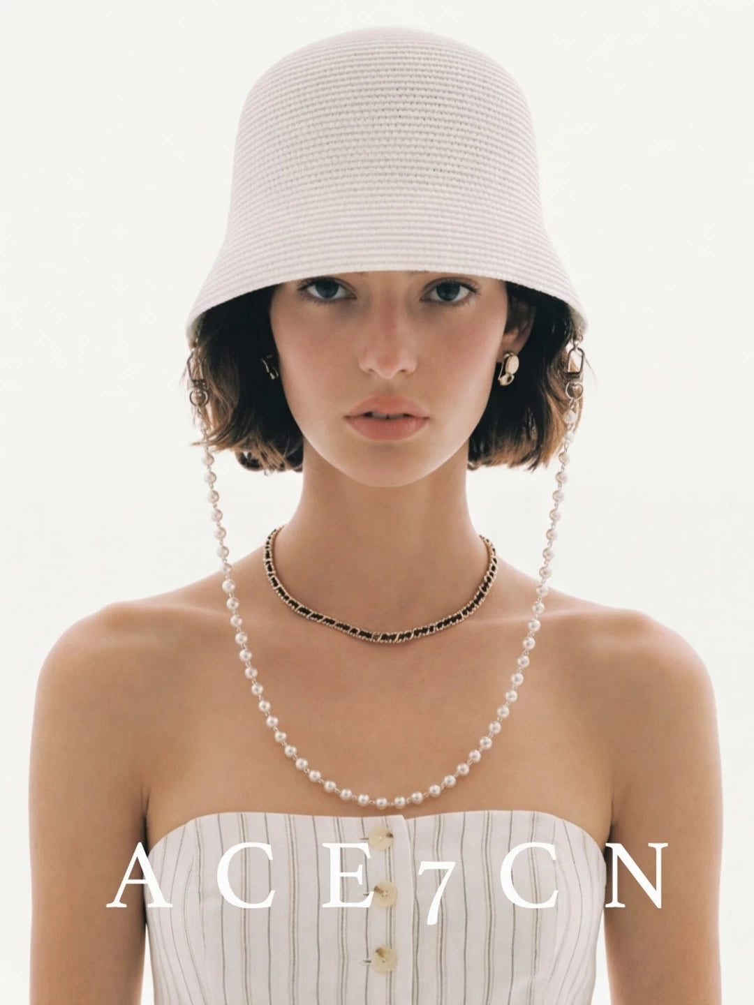 Pure White Lampshade Bucket Hat — ACE7CN