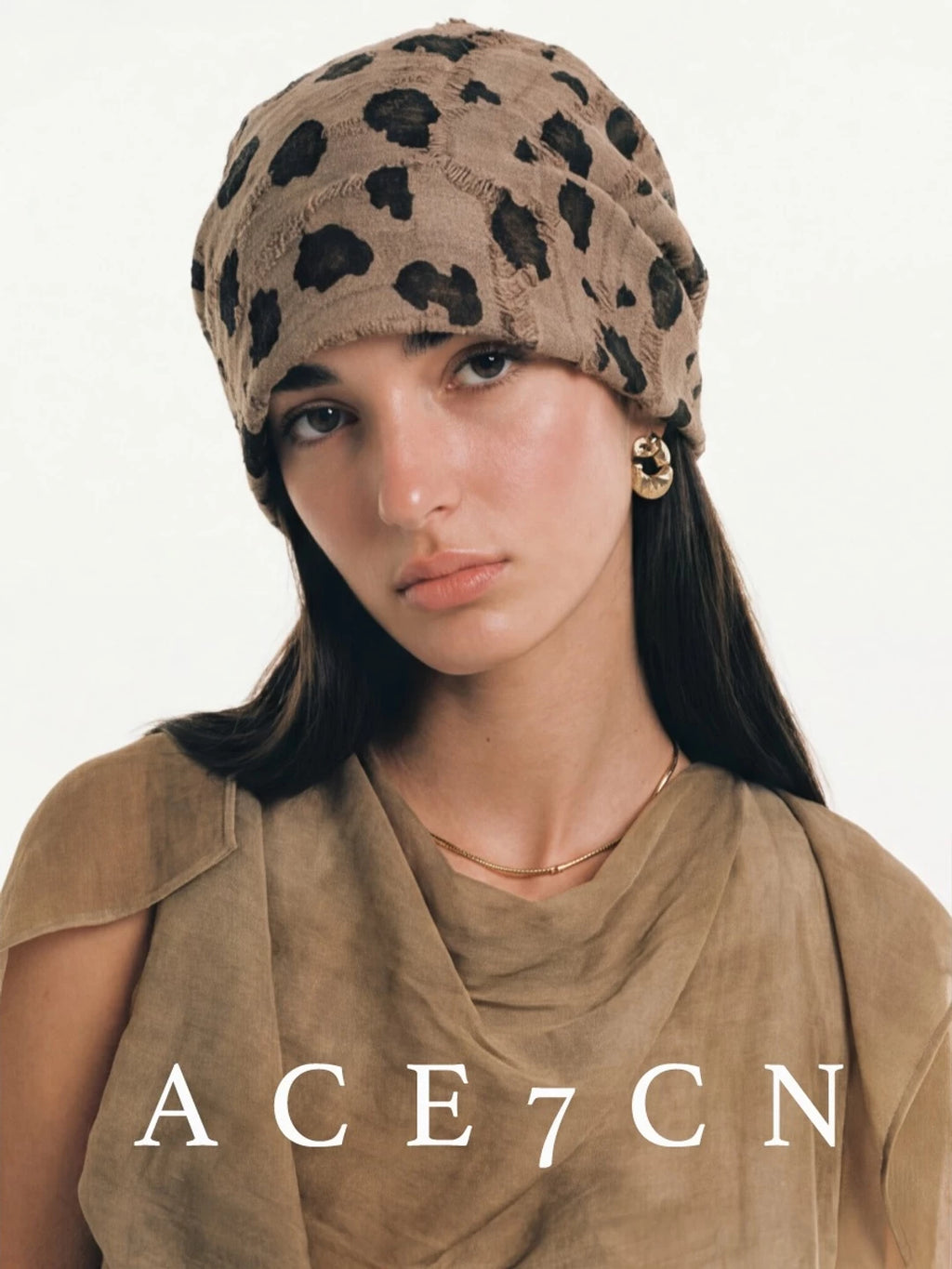 Leopard Slouch Head Scarf Hat — ACE7CN