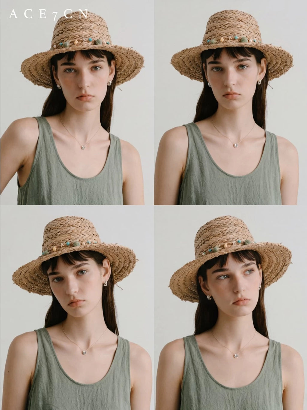 Conch-Bead Straw Fedora — ACE7CN