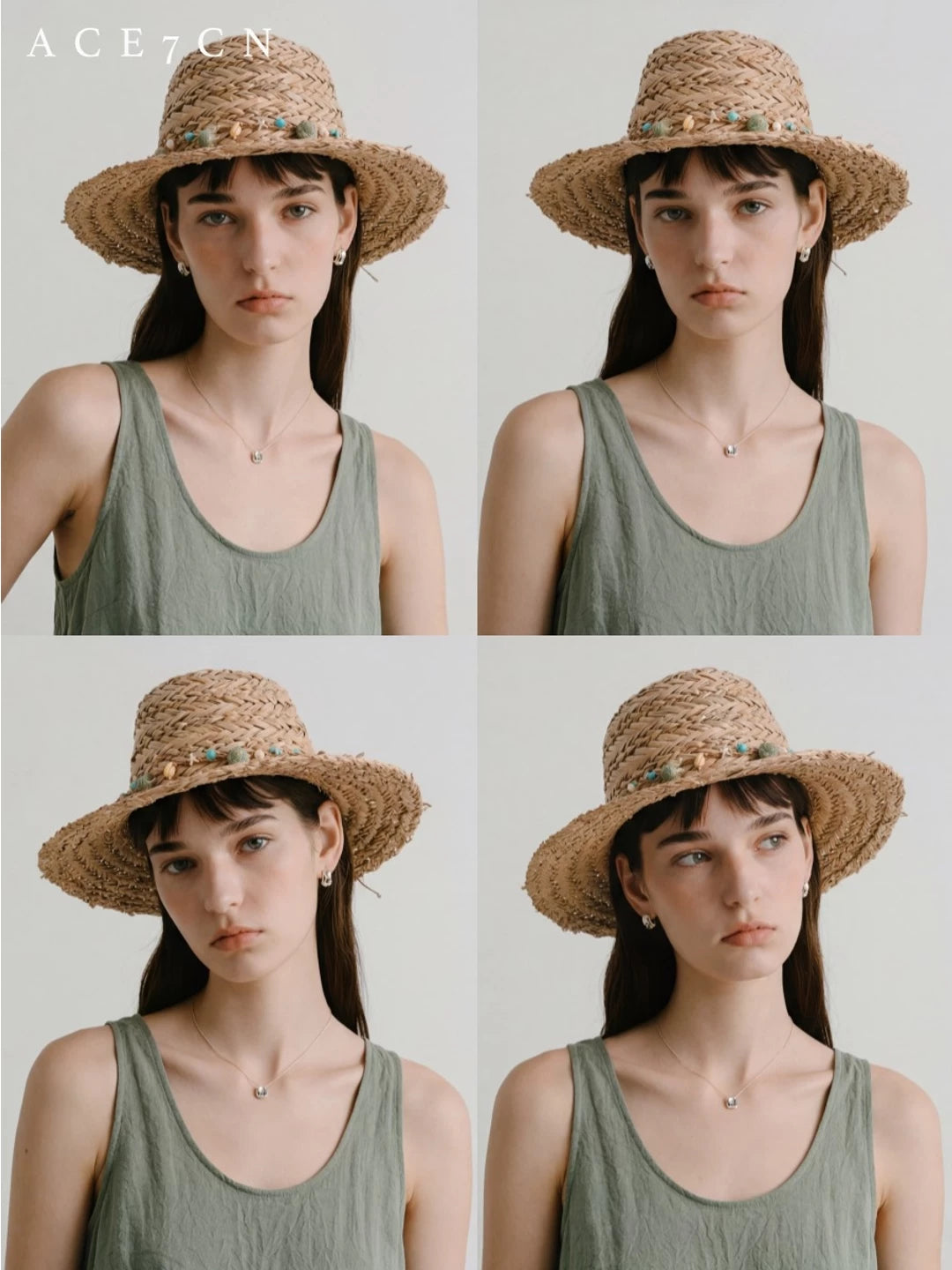 Conch-Bead Straw Fedora — ACE7CN
