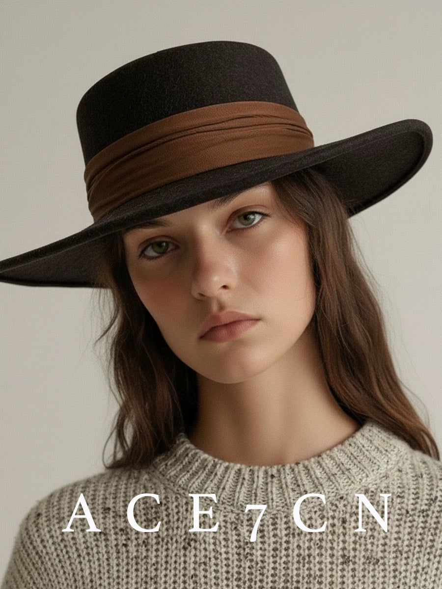 Flat-Top Wool Boater — ACE7CN