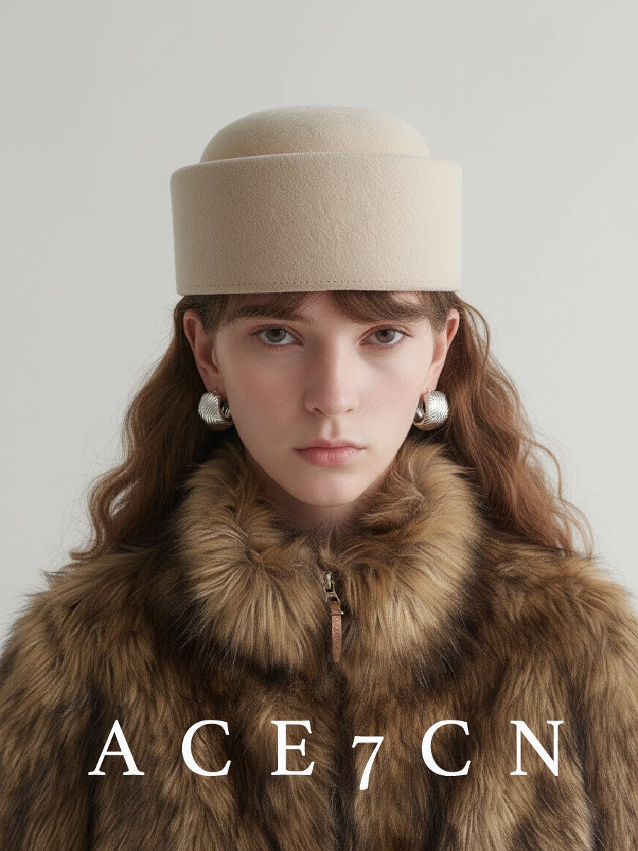 Brimless Domed Wool Pillbox Hat — ACE7CN