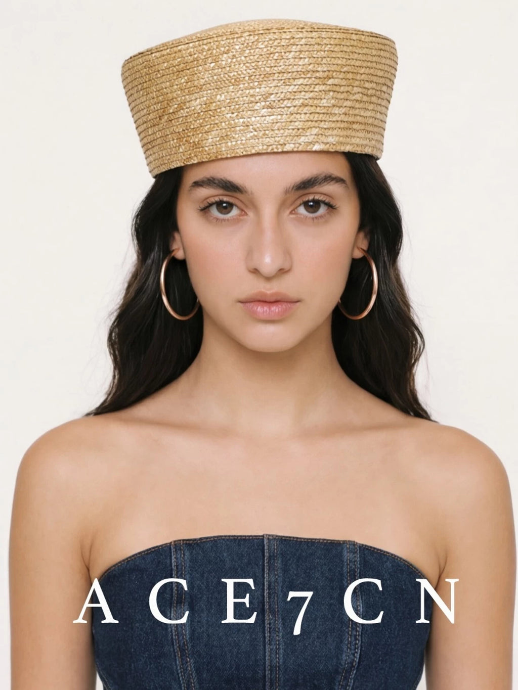 Minimal Hand-Woven Straw Pillbox Hat — ACE7CN