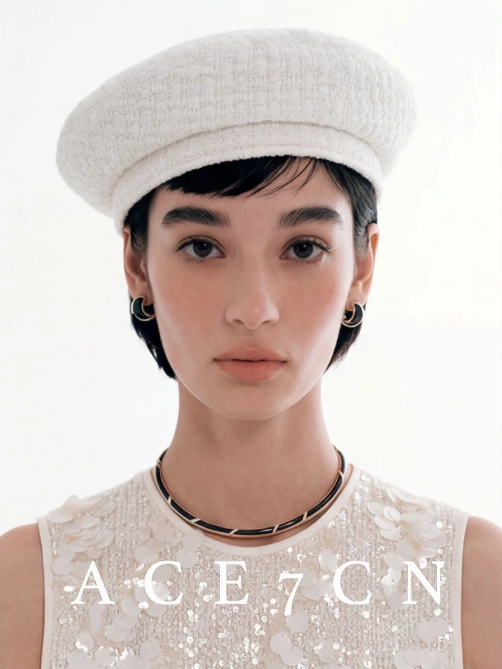 Petite Tweed Painter Beret — ACE7CN