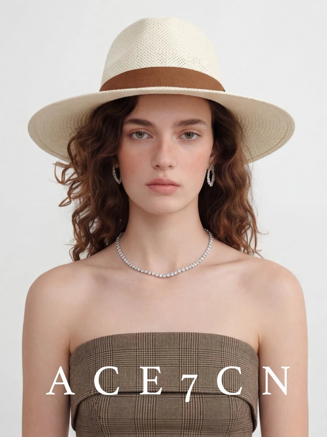 Structured Woven Straw Fedora — ACE7CN
