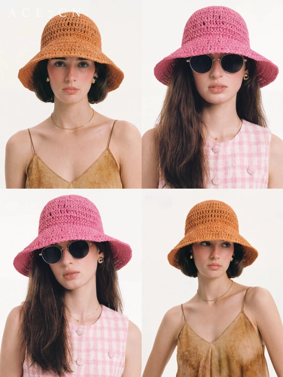 Hand-Crochet Straw Bucket Hat — ACE7CN