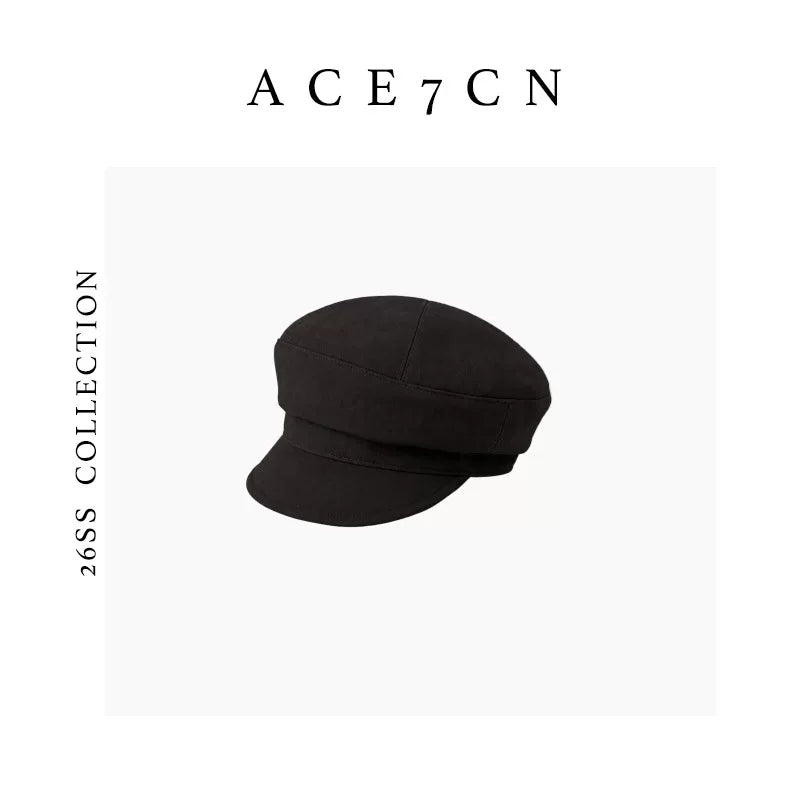 Generous-Fit Suede Octagonal Cap — ACE7CN
