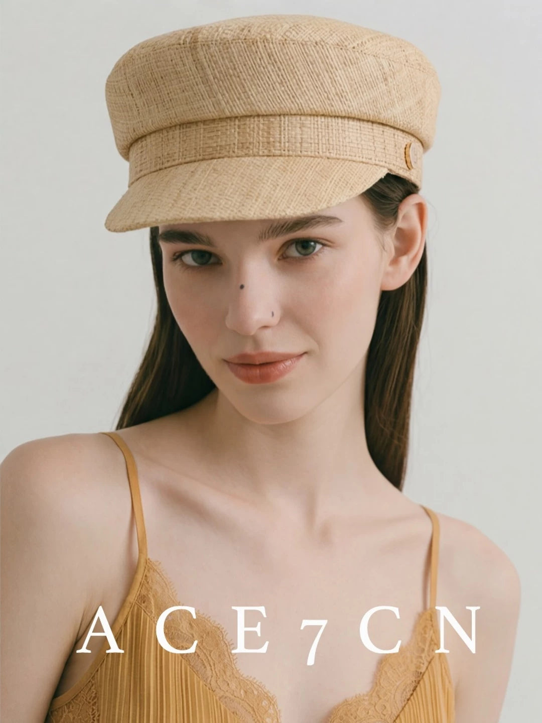 Custom-Dyed Straw Sailor Cap — ACE7CN