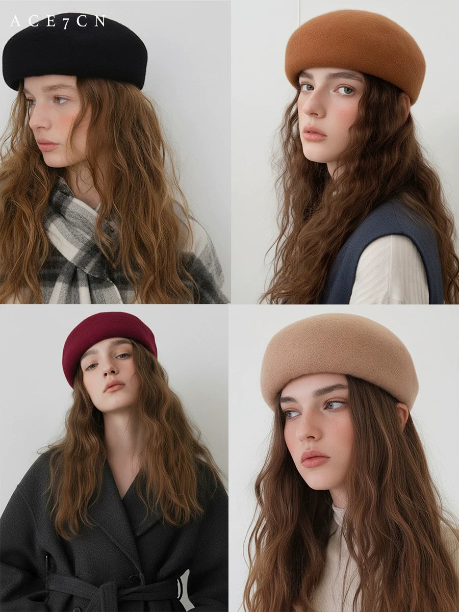 Runway Domed Wool Pillbox Hat — ACE7CN