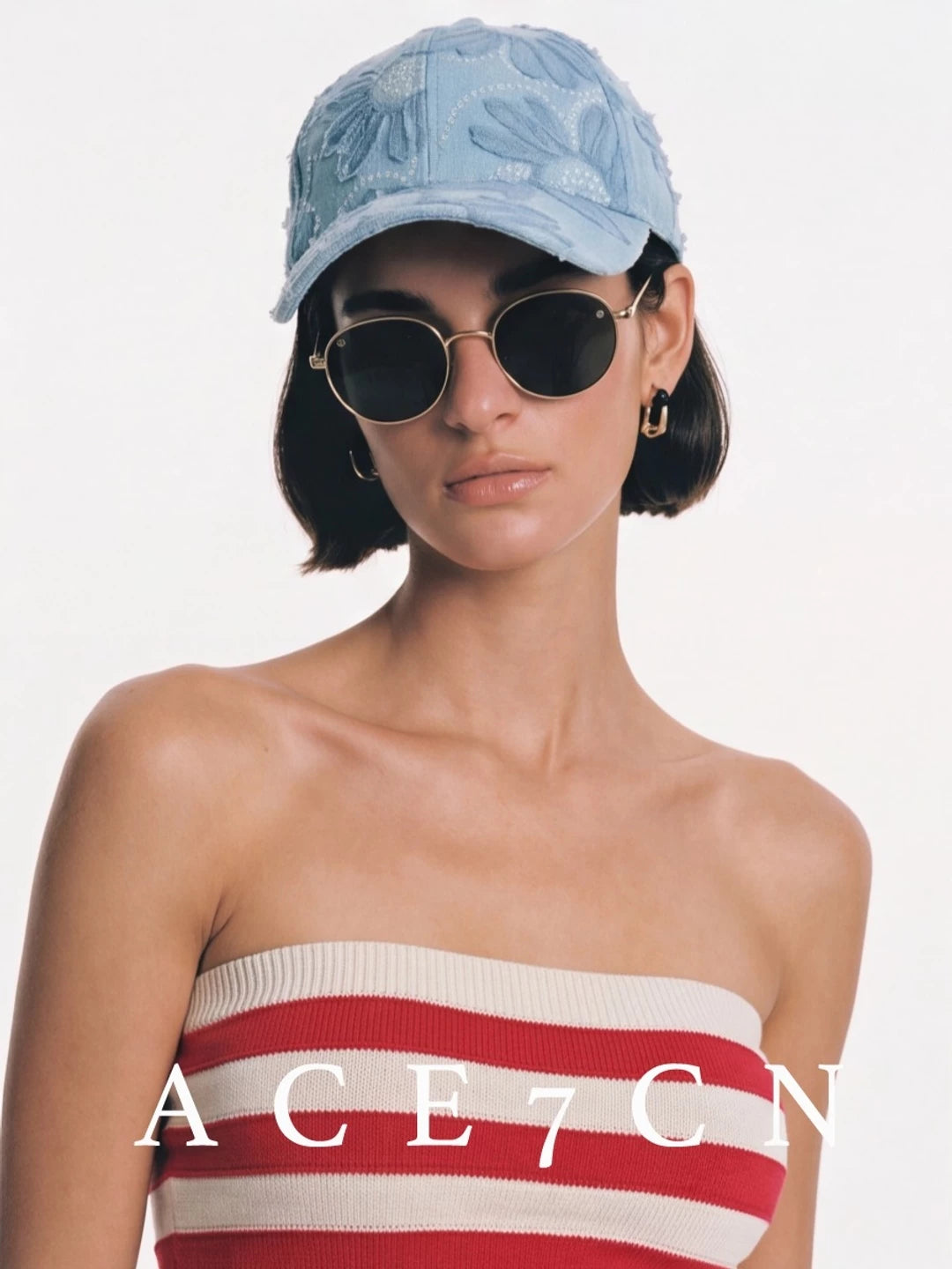 Lace-Embroidered Baseball Cap — ACE7CN