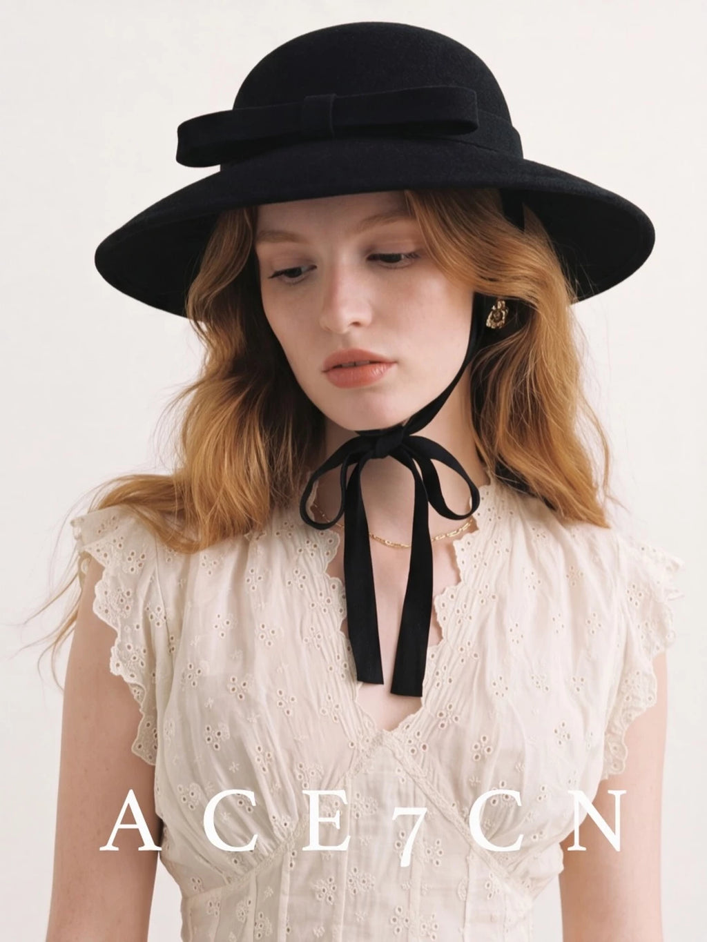 Tie-Bow Wool Cloche — ACE7CN