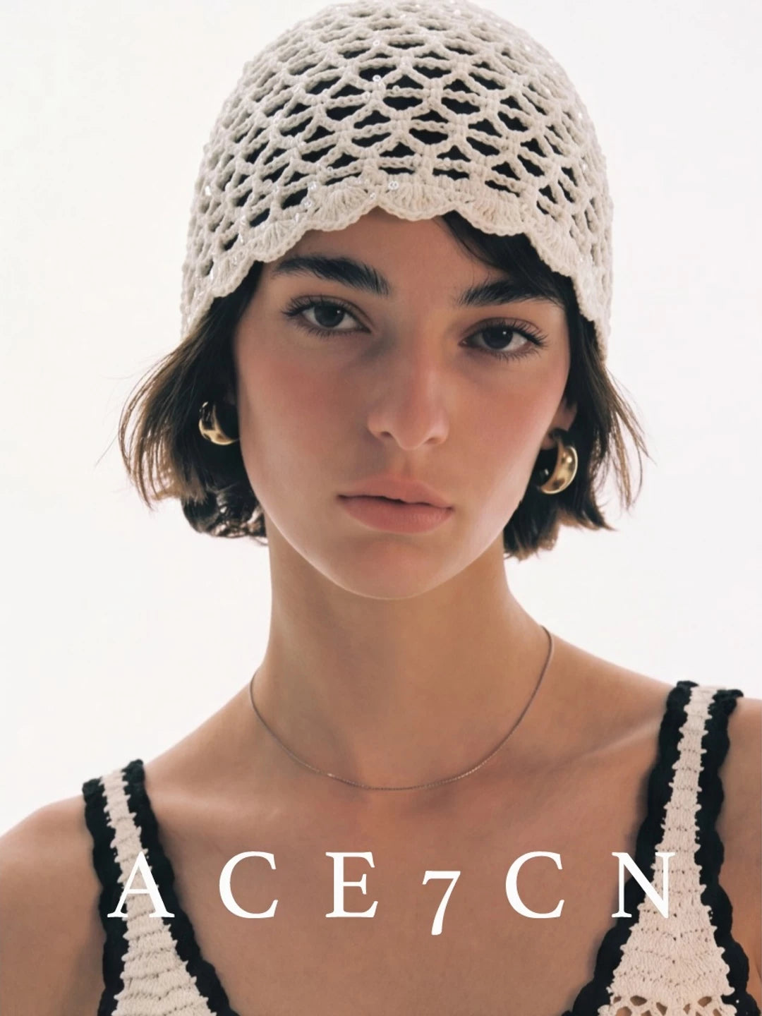 Sequin Crochet Headwrap Hat — ACE7CN
