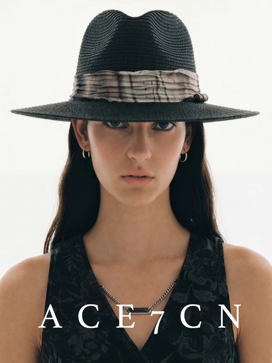 Ink-Wash Ribbon Western Fedora — ACE7CN