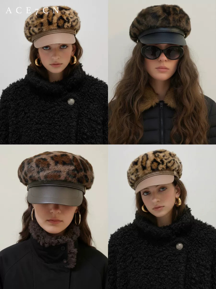Leopard Octagonal Newsboy Cap — ACE7CN