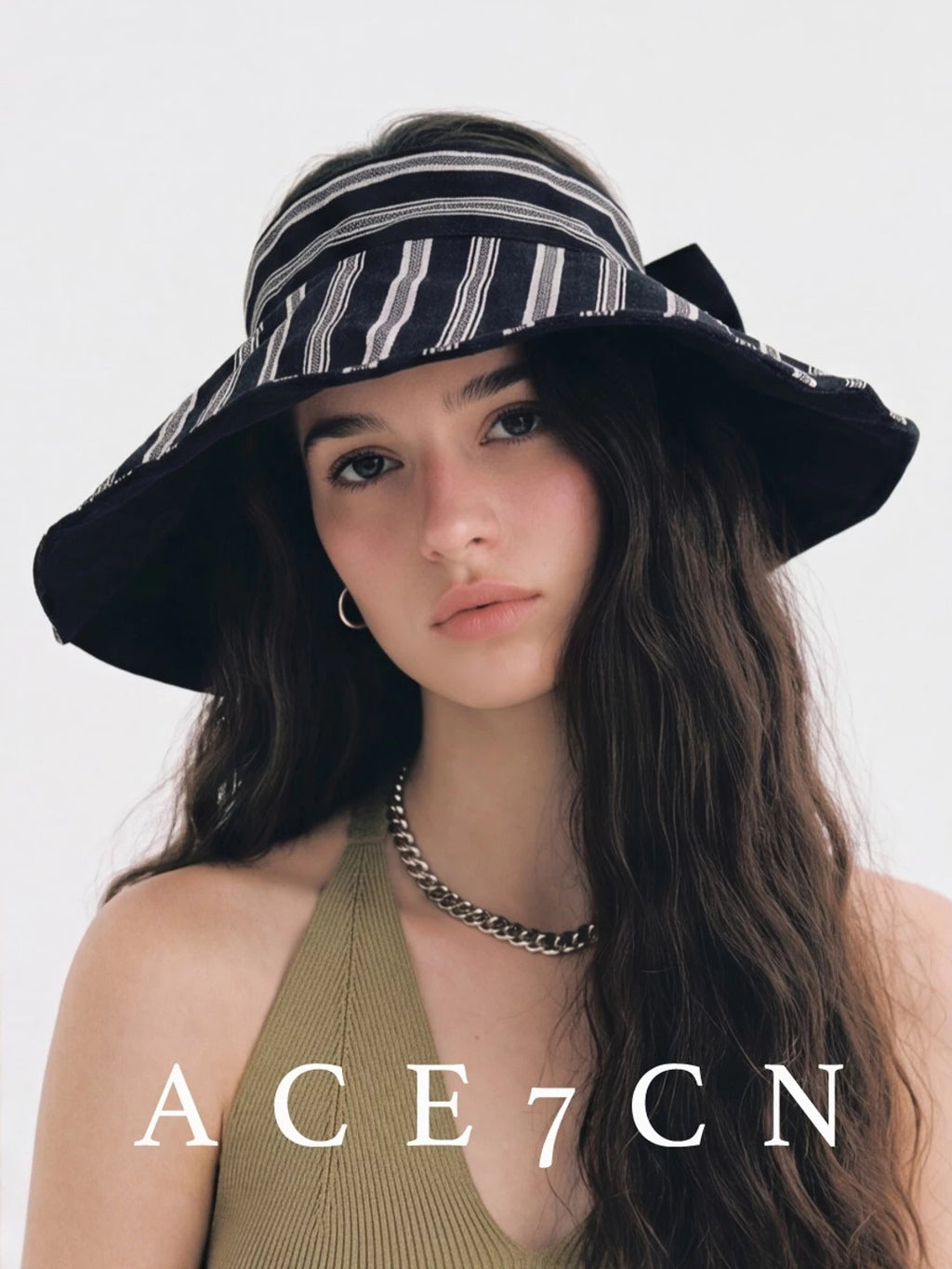 Striped Roll-Brim Visor — ACE7CN