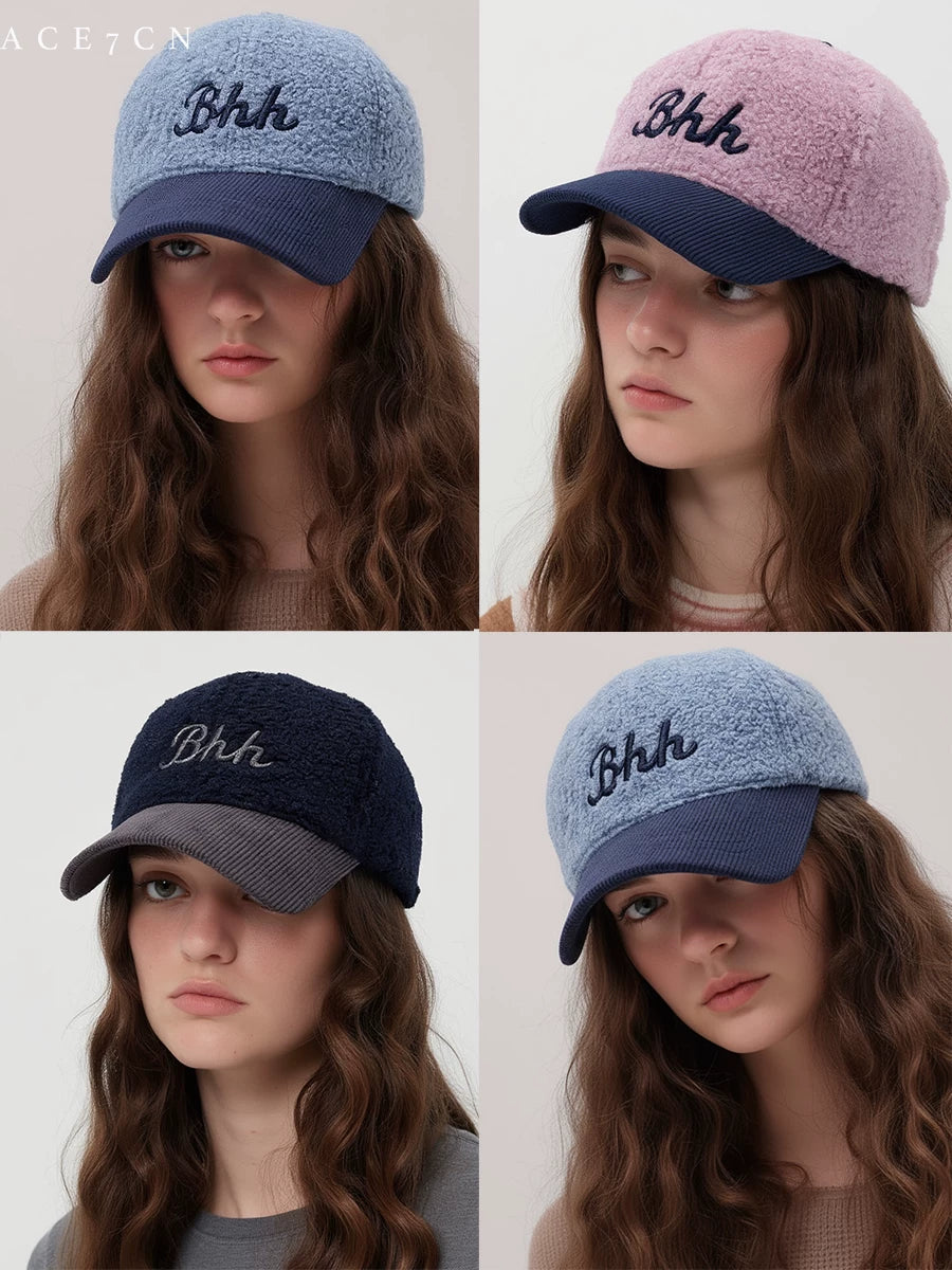 Sherpa-Panel Corduroy Baseball Cap — ACE7CN