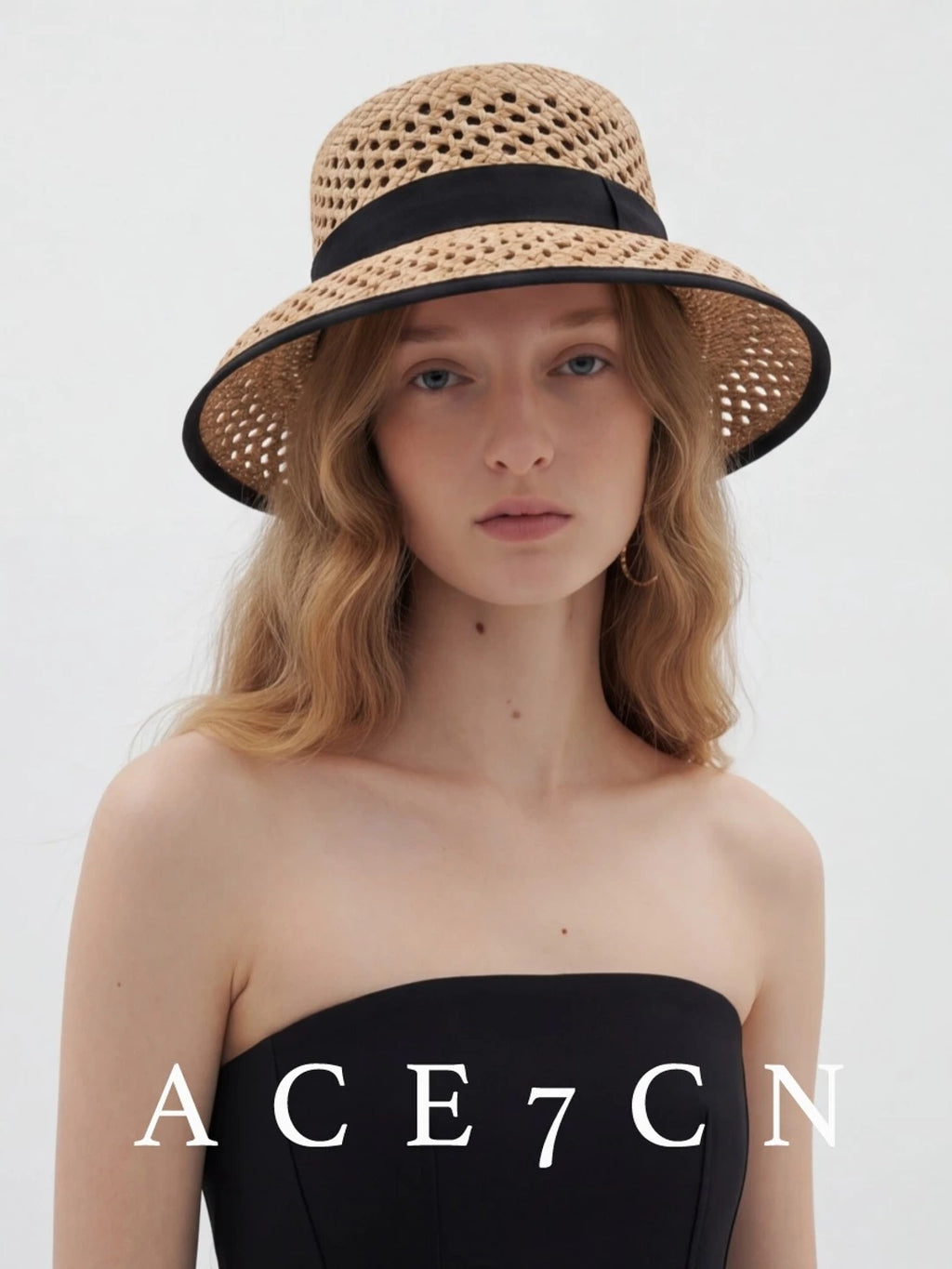Openwork Straw Cloche — ACE7CN