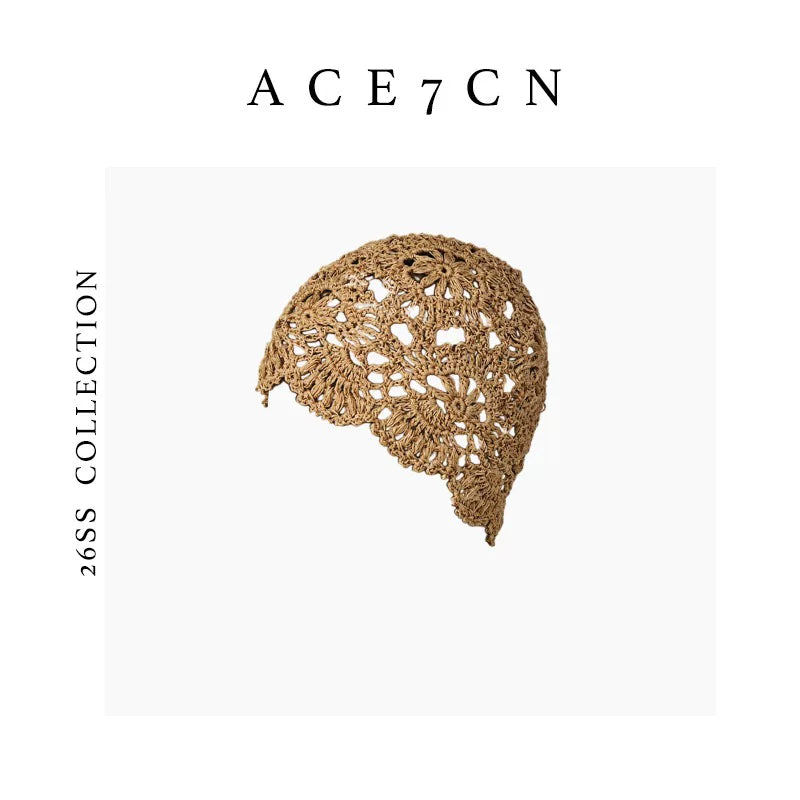 Openwork Knit Wrap Beanie — ACE7CN