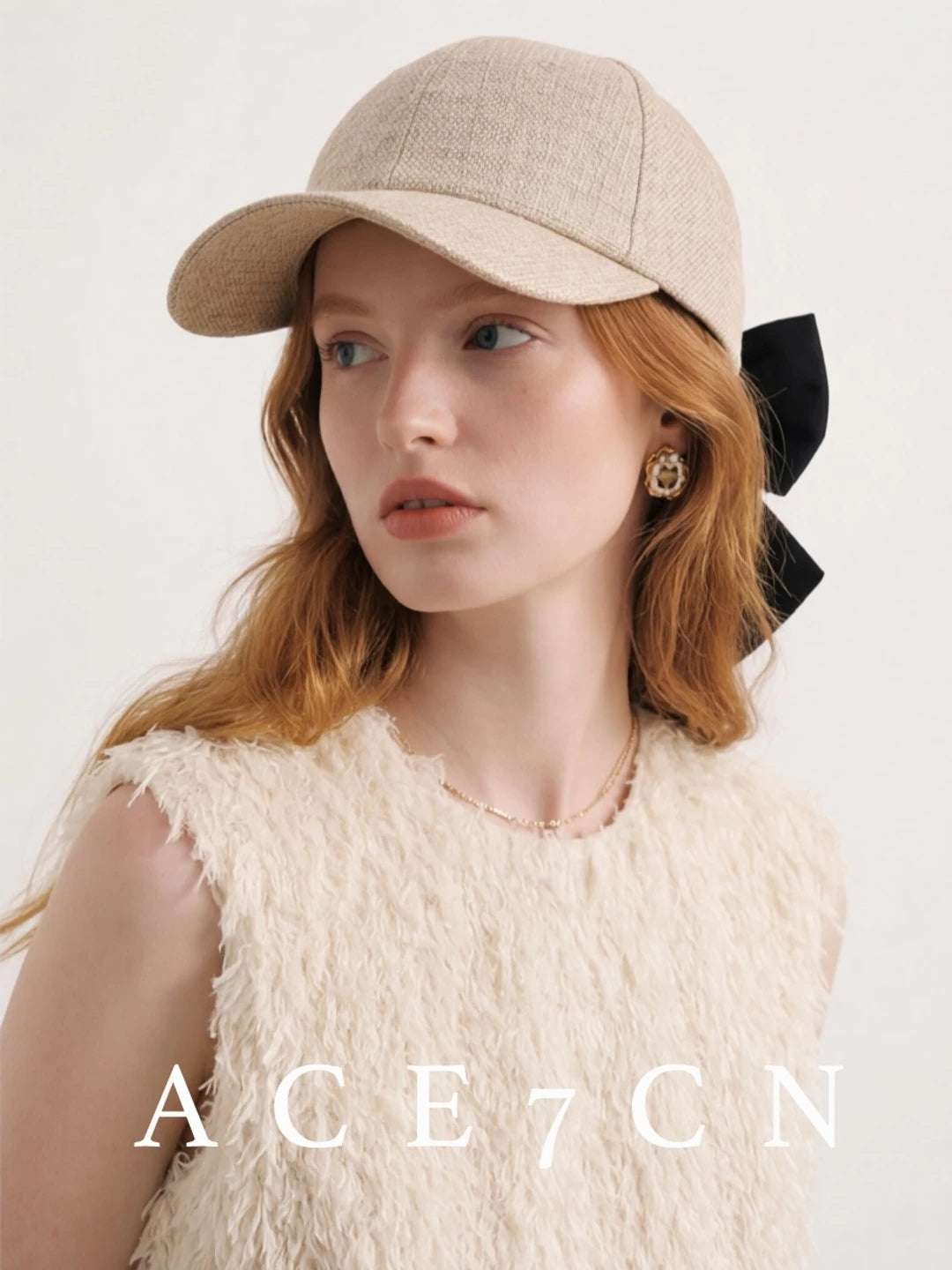 Oversized-Bow Equestrian Cap — ACE7CN