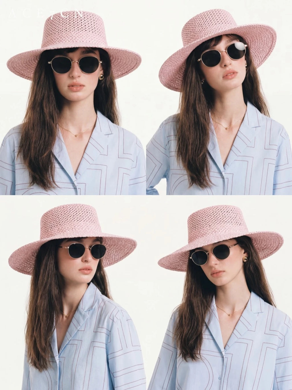Blush-Dyed Straw Fedora — ACE7CN