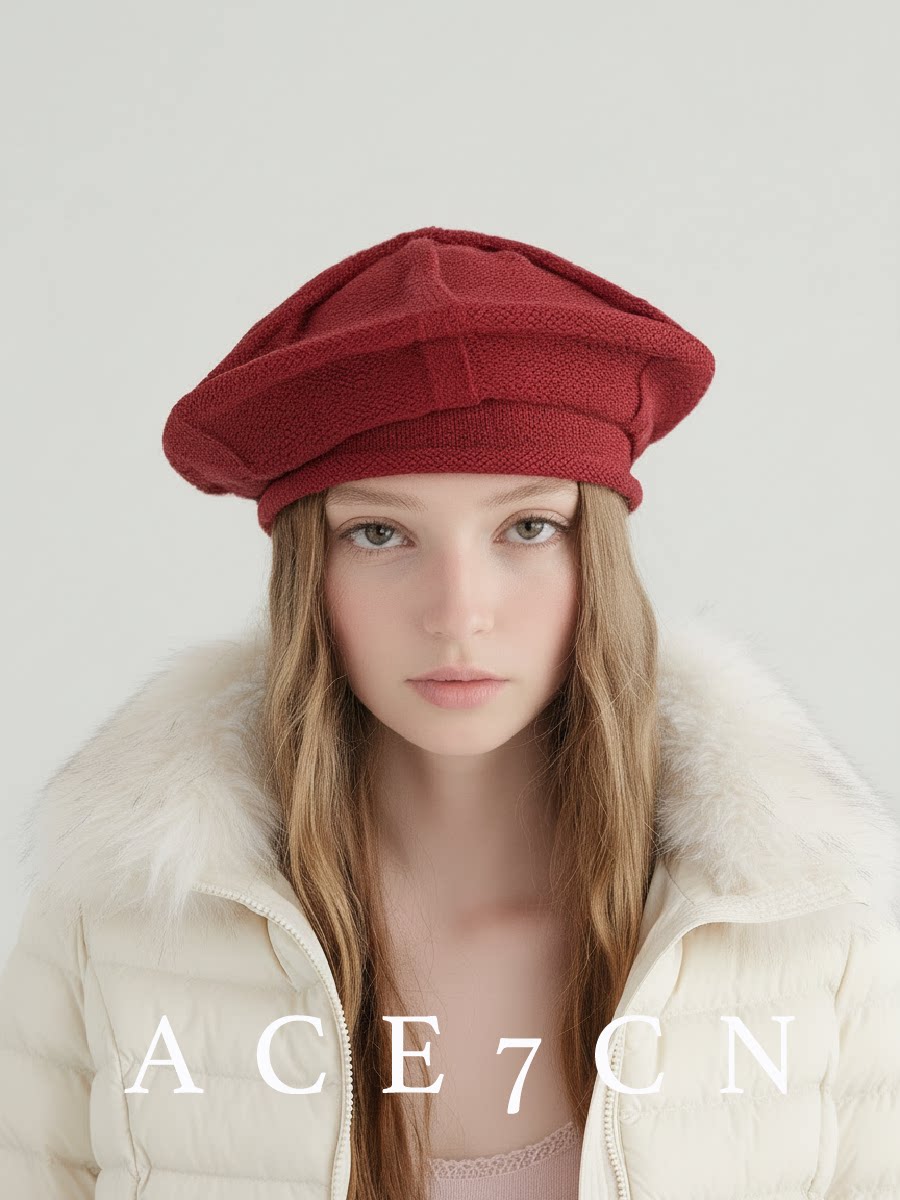 Octagonal Knit Wool Painter Beret — ACE7CN
