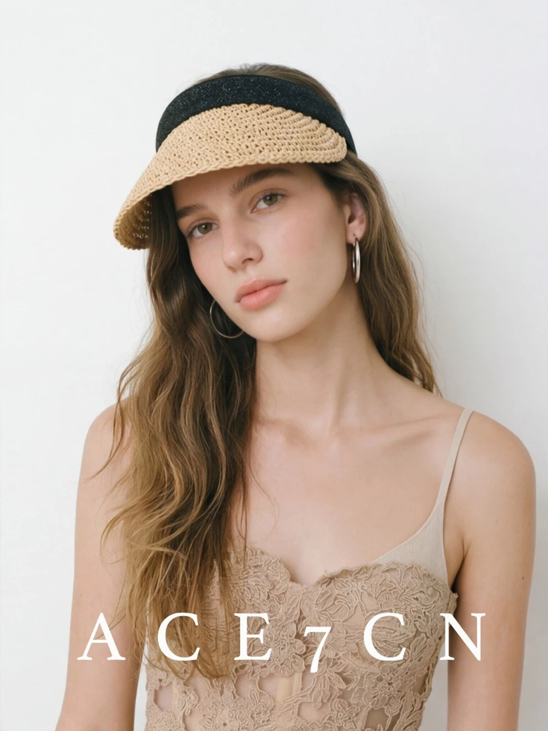 Glitter-Thread Headband Visor — ACE7CN