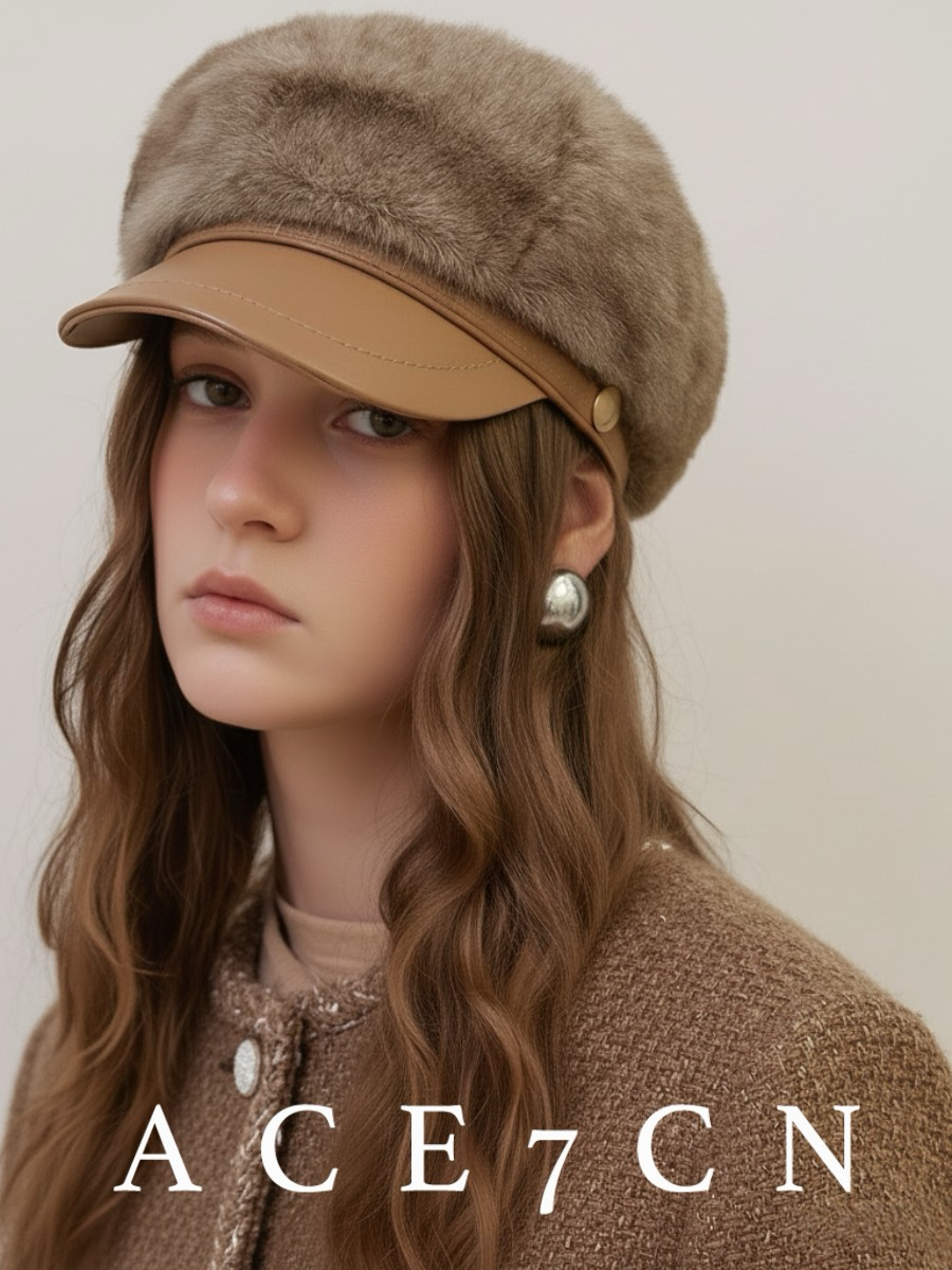 Faux-Mink Equestrian Cap — ACE7CN
