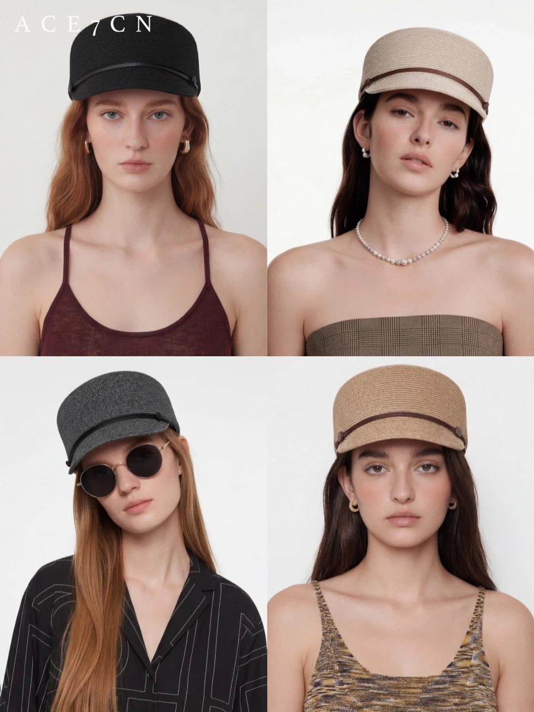Woven Straw Riding Cap — ACE7CN