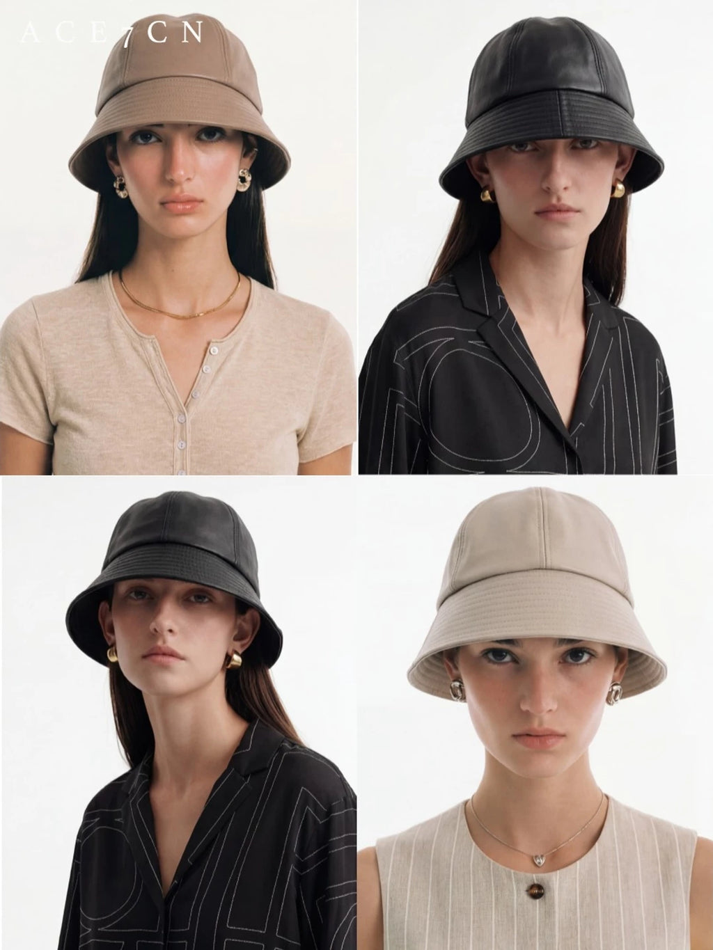 Round-Crown Cloche Bucket Hat — ACE7CN