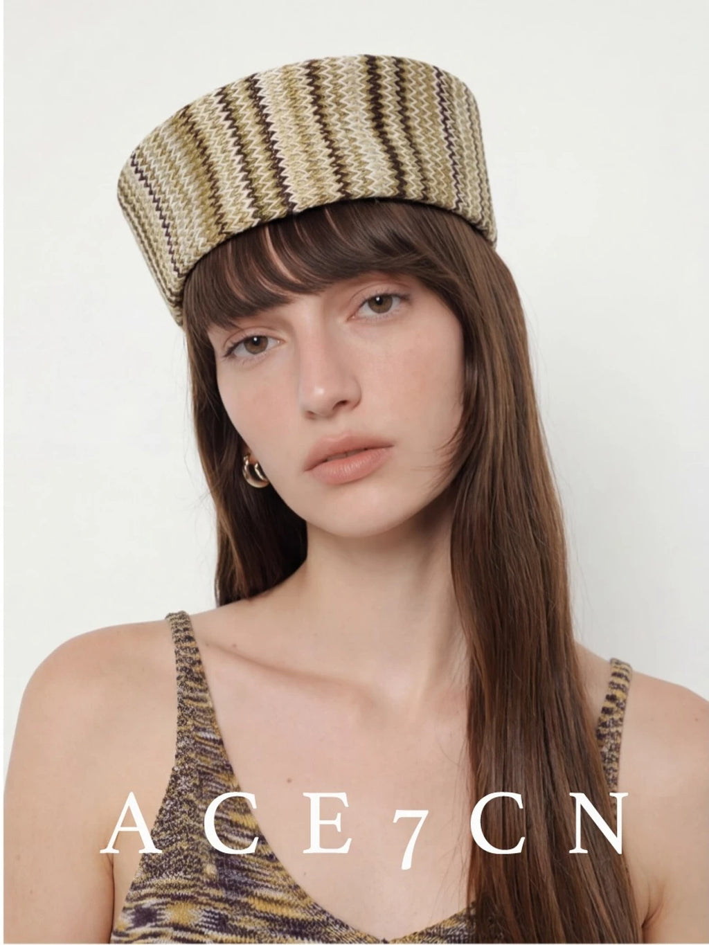 Woven Tweed Pillbox Hat — ACE7CN