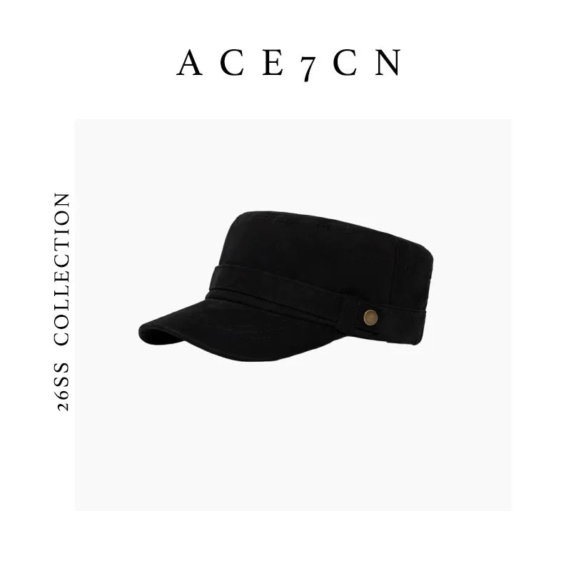 Gold-Buckle Cotton Newsboy Cap — ACE7CN