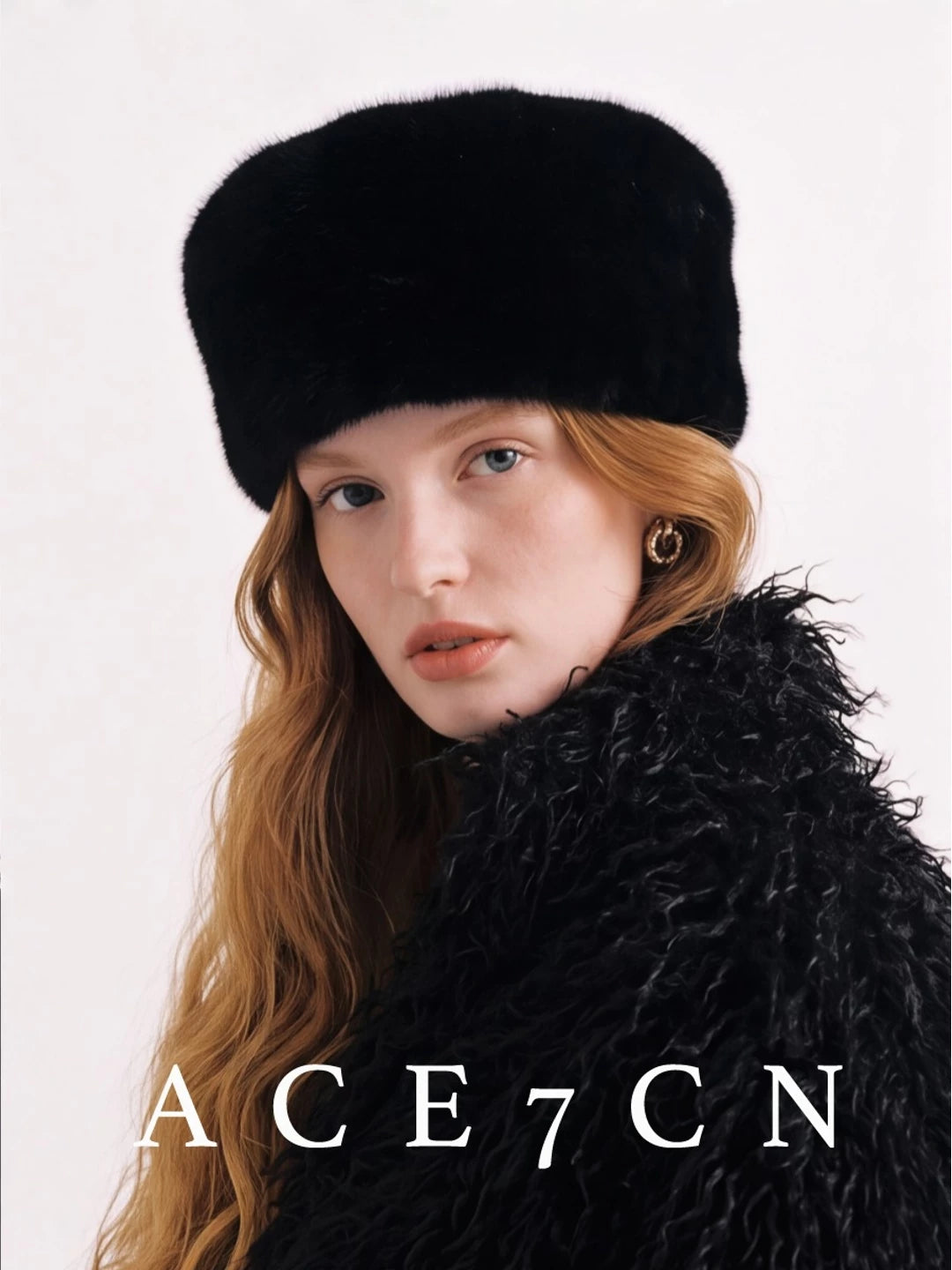 Faux-Mink Plush Pillbox Hat — ACE7CN