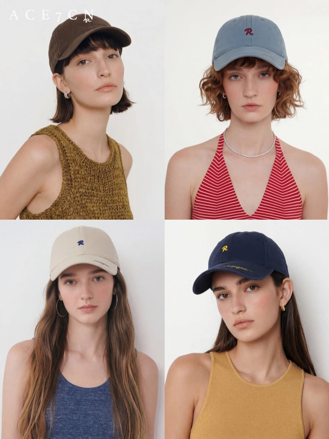 Embroidered Soft-Crown Denim Baseball Cap — ACE7CN