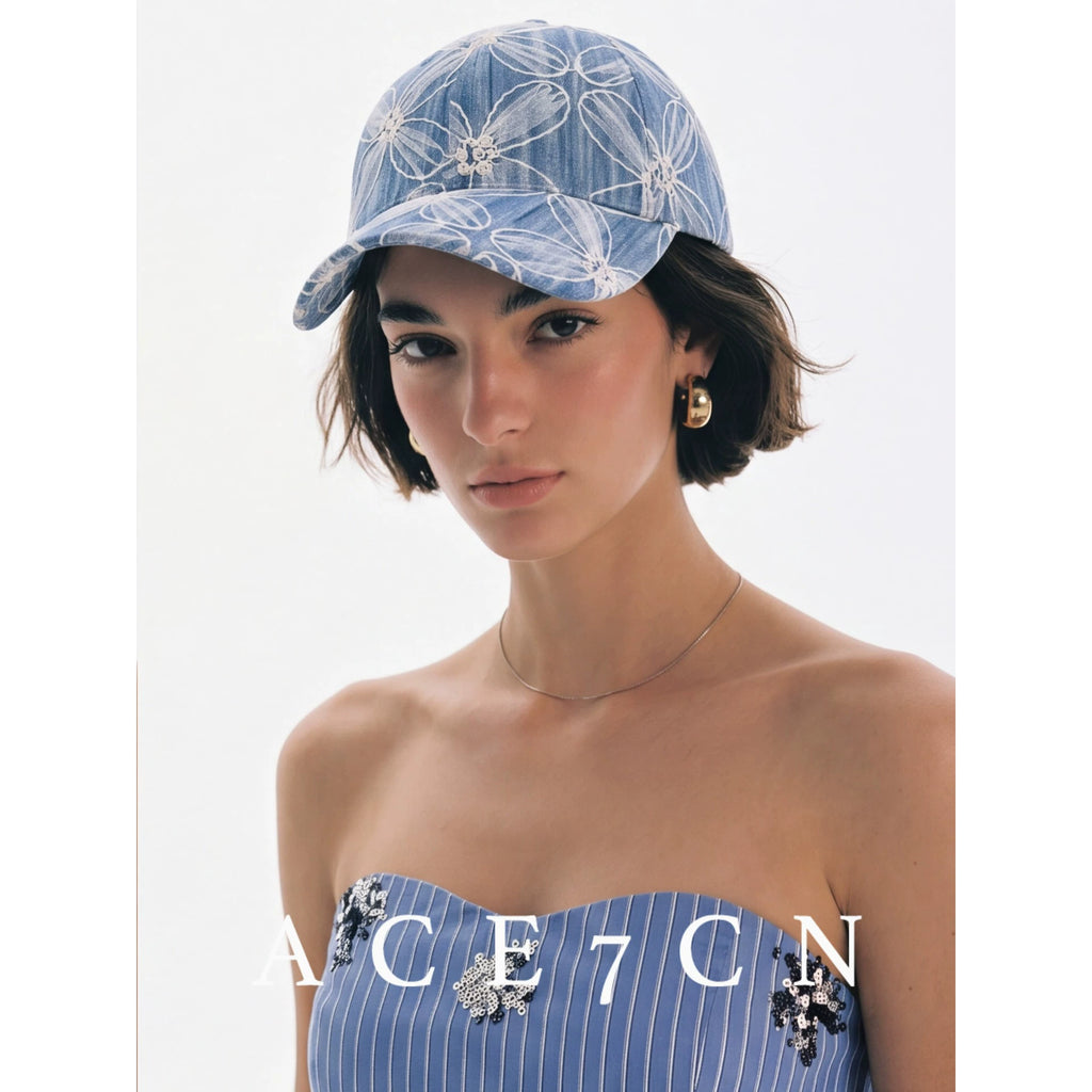 Lace-Embroidered Baseball Cap — ACE7CN
